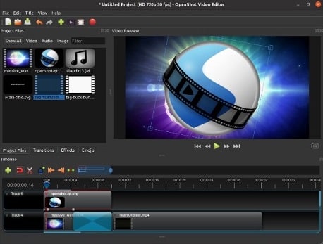 openshot editing interface