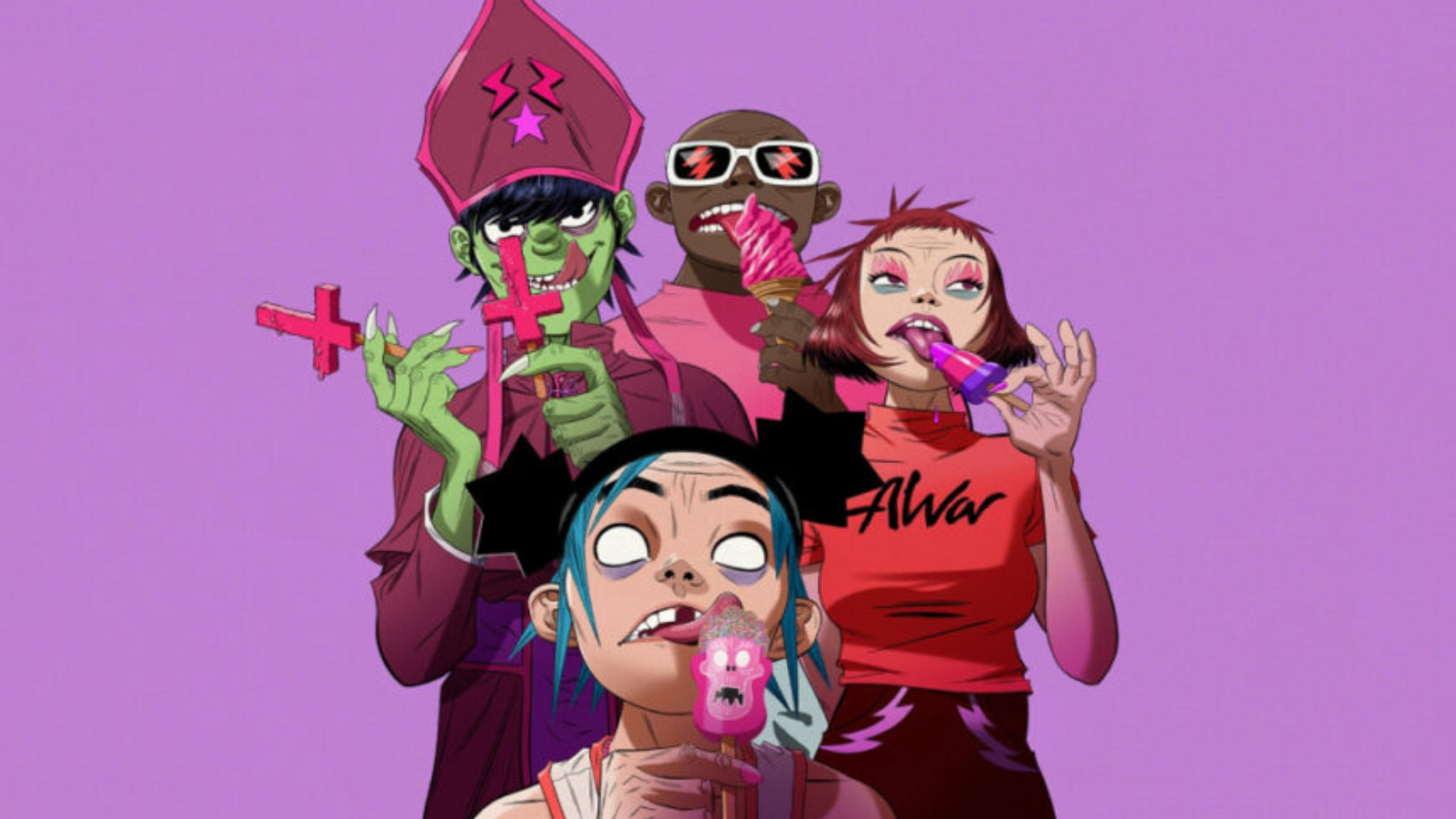 A Virtual Fictional Band Gorillaz and It's Members - GigWise, image size:2000x1125