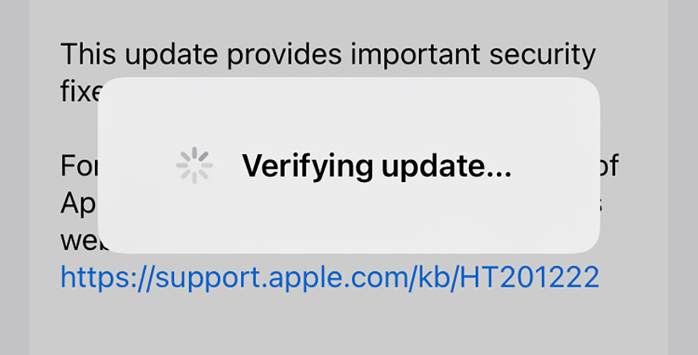 stuck on verifying update