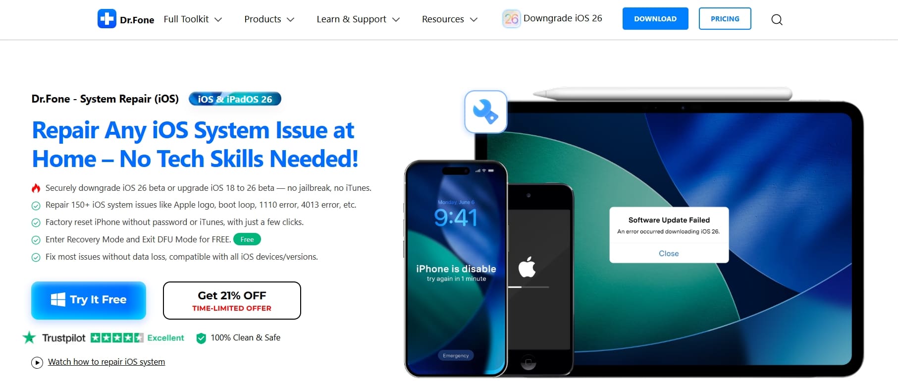 repair ios system dr fone