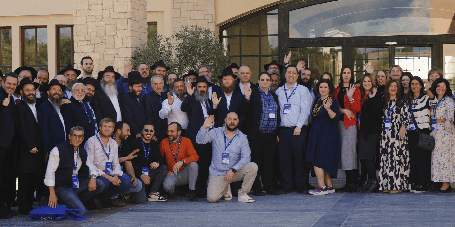 Group photo of Yael Foundation supporters, Jewish community leaders, and Soft2Bet team members at a philanthropic event, showing unity and commitment to Jewish education and community initiatives