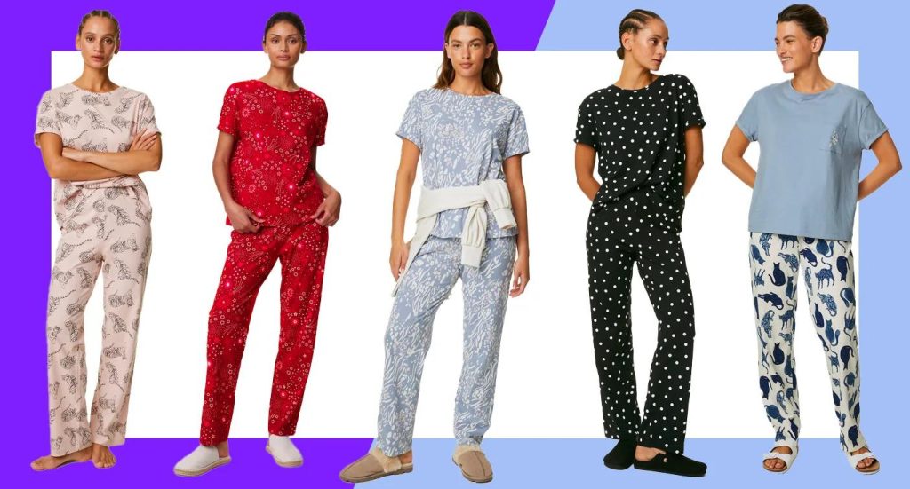 M&S Pure Cotton Printed Pyjama Sets for Women and Kids