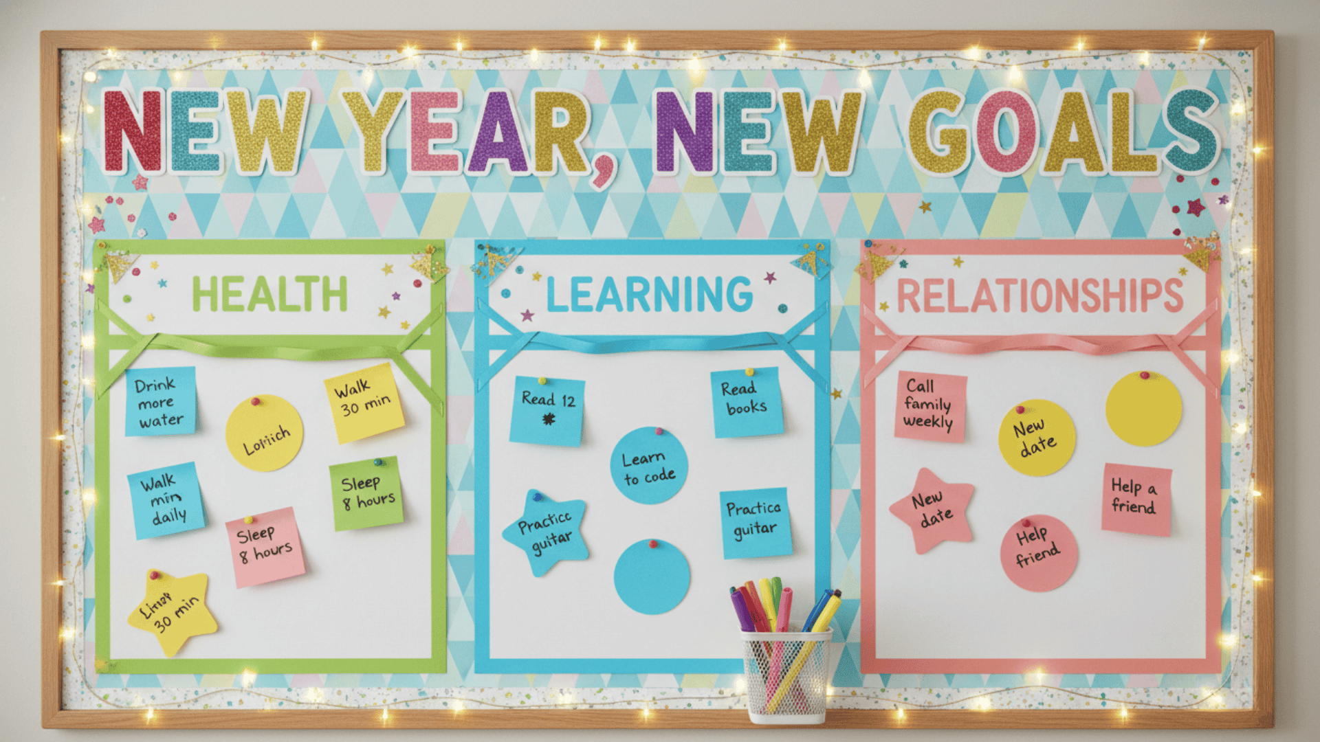 New Year New Goals Board