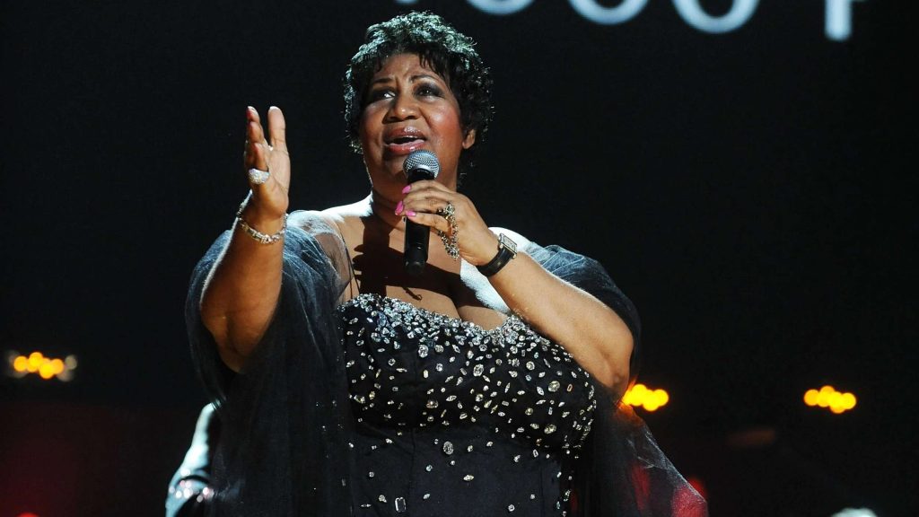 Aretha Franklin delivering a powerful vocal performance