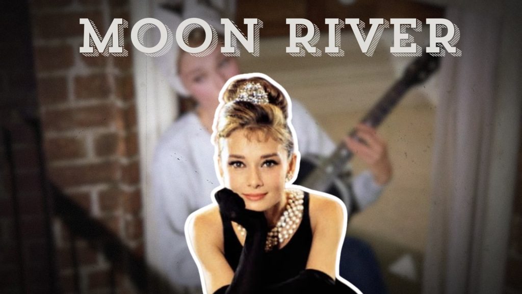 Moon River song scene with Audrey Hepburn from Breakfast at Tiffanys