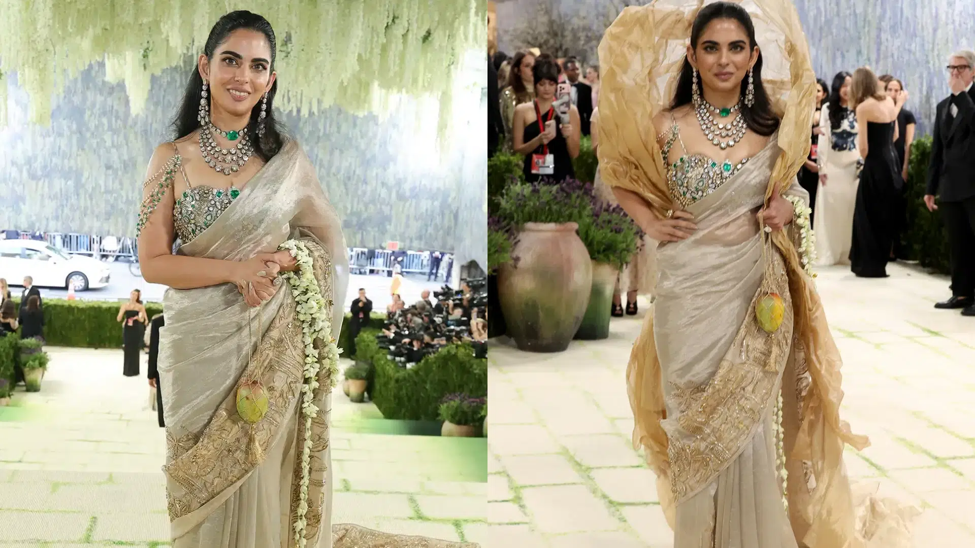 Isha in a Gaurav Gupta sari
