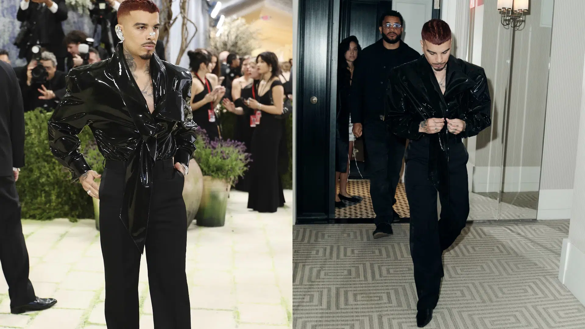 Rauw Alejandro in a versace suit