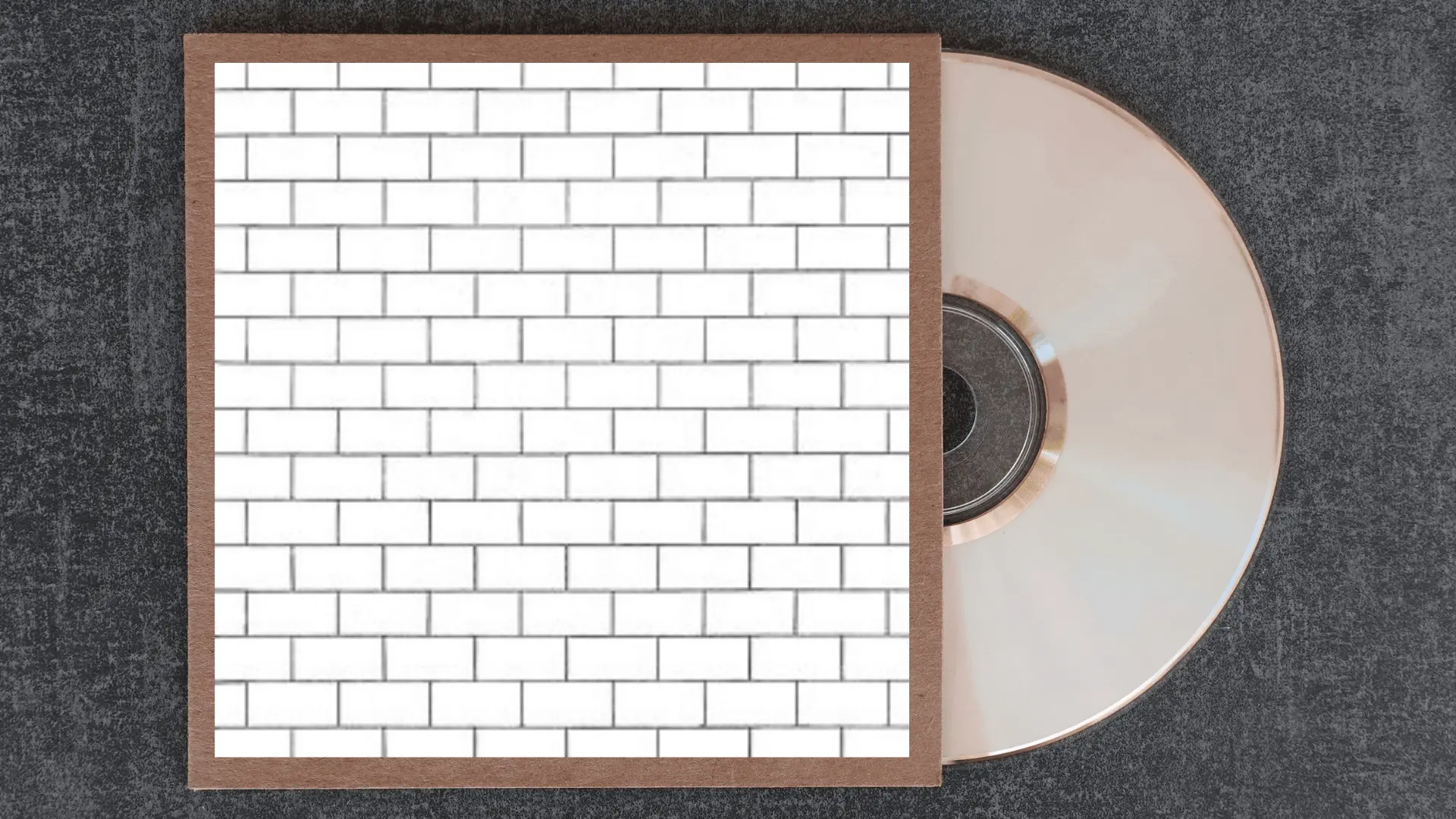 pink floyd the wall album cover showing a plain white brick wall with no text or imagery