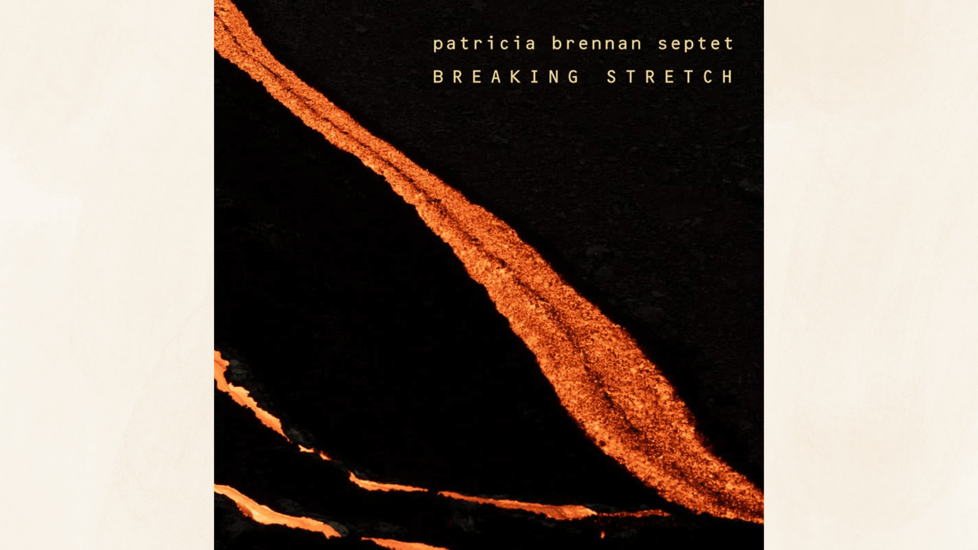 abstract album cover featuring glowing orange lava-like textures flowing across deep black background