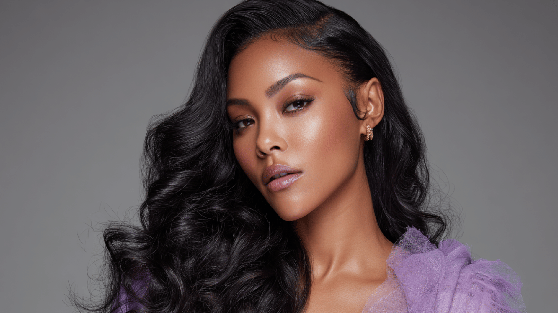 closure sew-in hairstyle with deep side part, laid edges, and voluminous body waves for a natural look