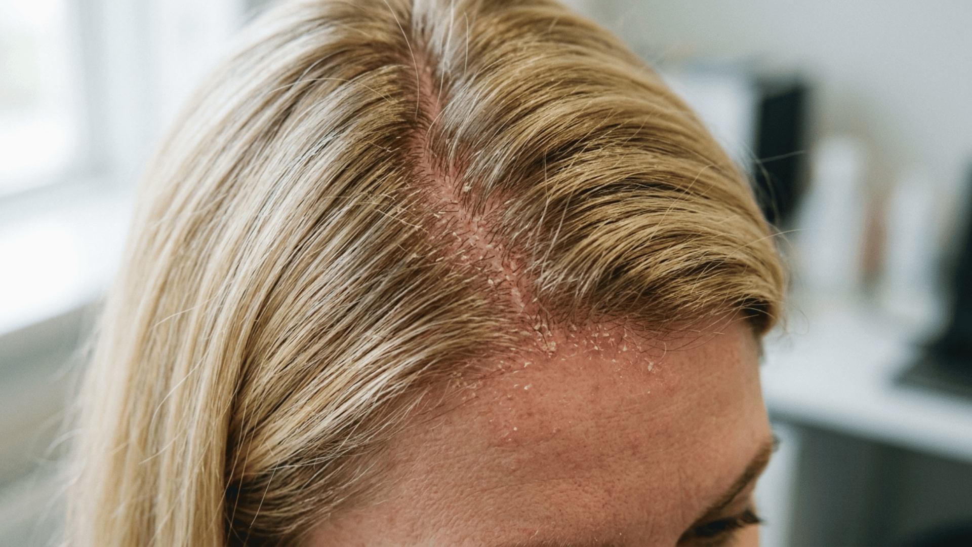 scalp with mild irritation and flaking that needs care first