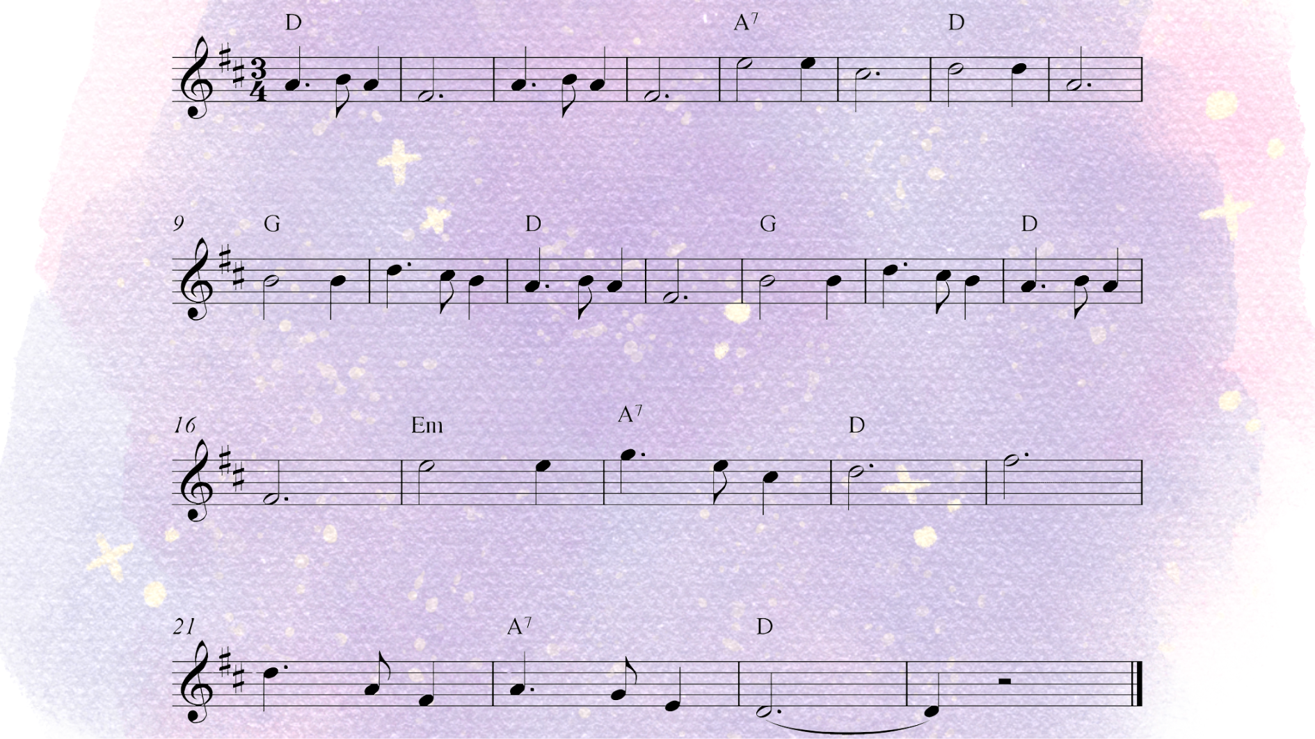 silent Night easy violin sheet music for beginners with slow melody arrangement
