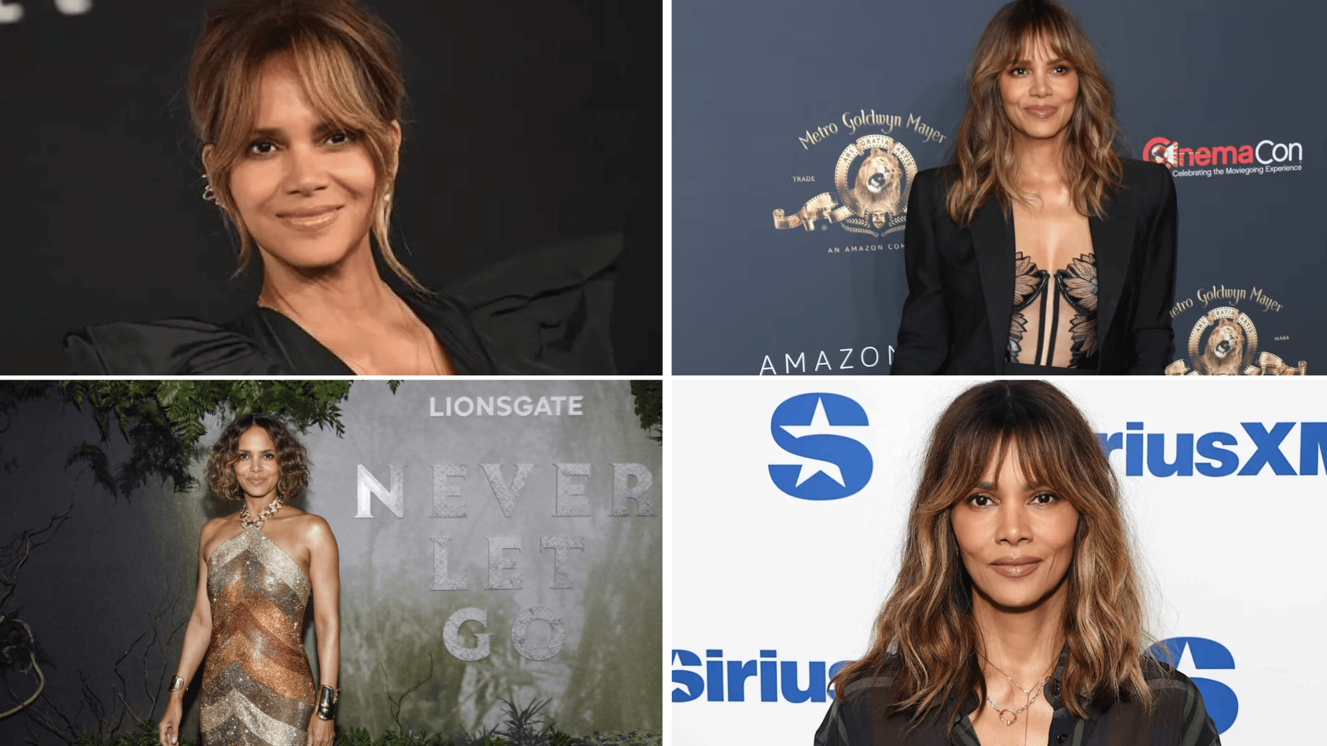 halle berry posing at red carpet events in elegant outfits, showcasing her signature style and public appearances today