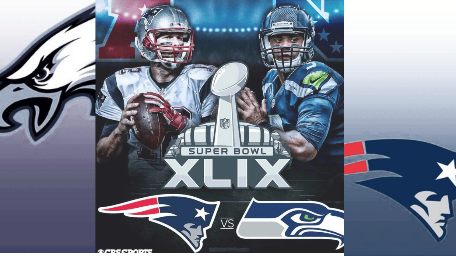 Tom Brady and Russell Wilson face off in Super Bowl XLIX between the Patriots and Seahawks.