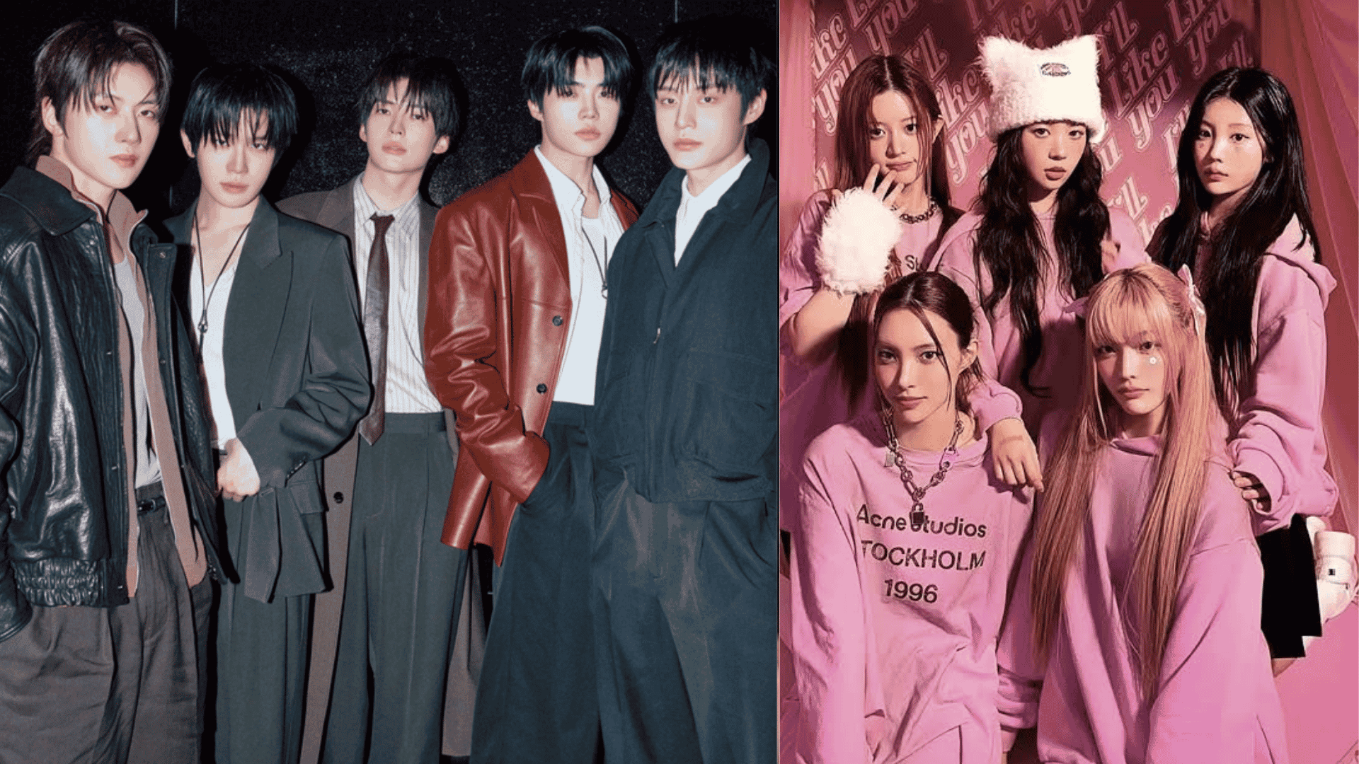 Fifth-gen K-pop collage with newer idol groups in trendy, youthful, and stage-ready looks