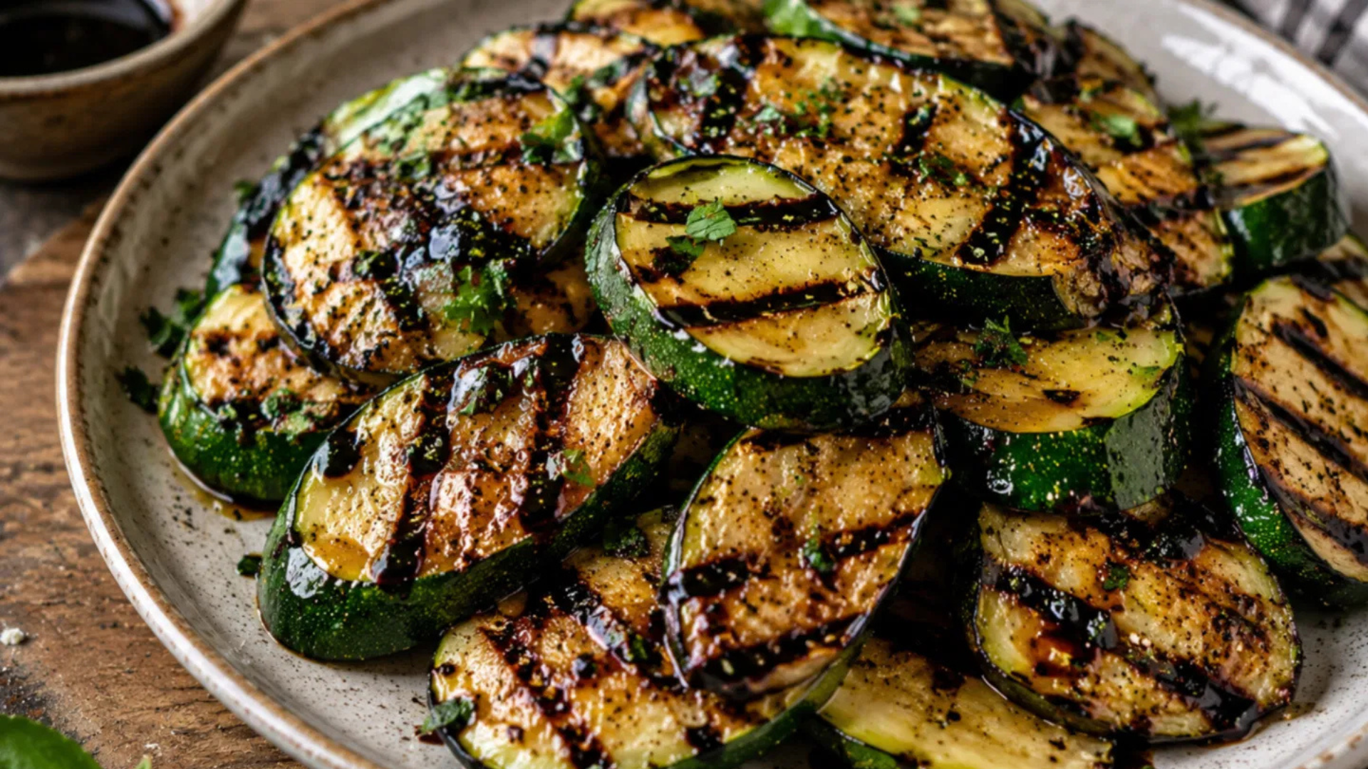 balsamic grilled zucchini recipe made with fresh summer veggies for a quick and healthy side dish