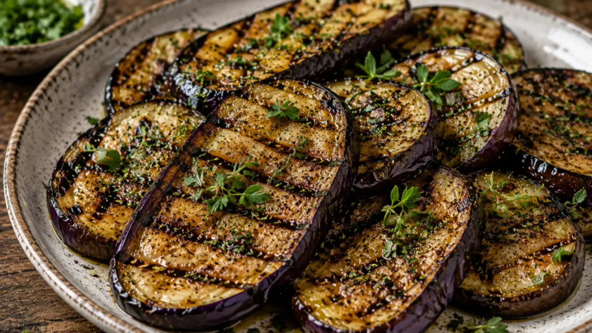 grilled eggplant with fresh herbs a simple summer veggies recipe perfect as a side dish or appetizer