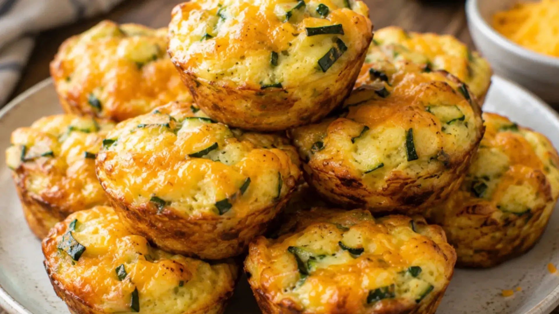 zucchini and cheddar breakfast muffins recipe using summer veggies for a savory grab and go bite