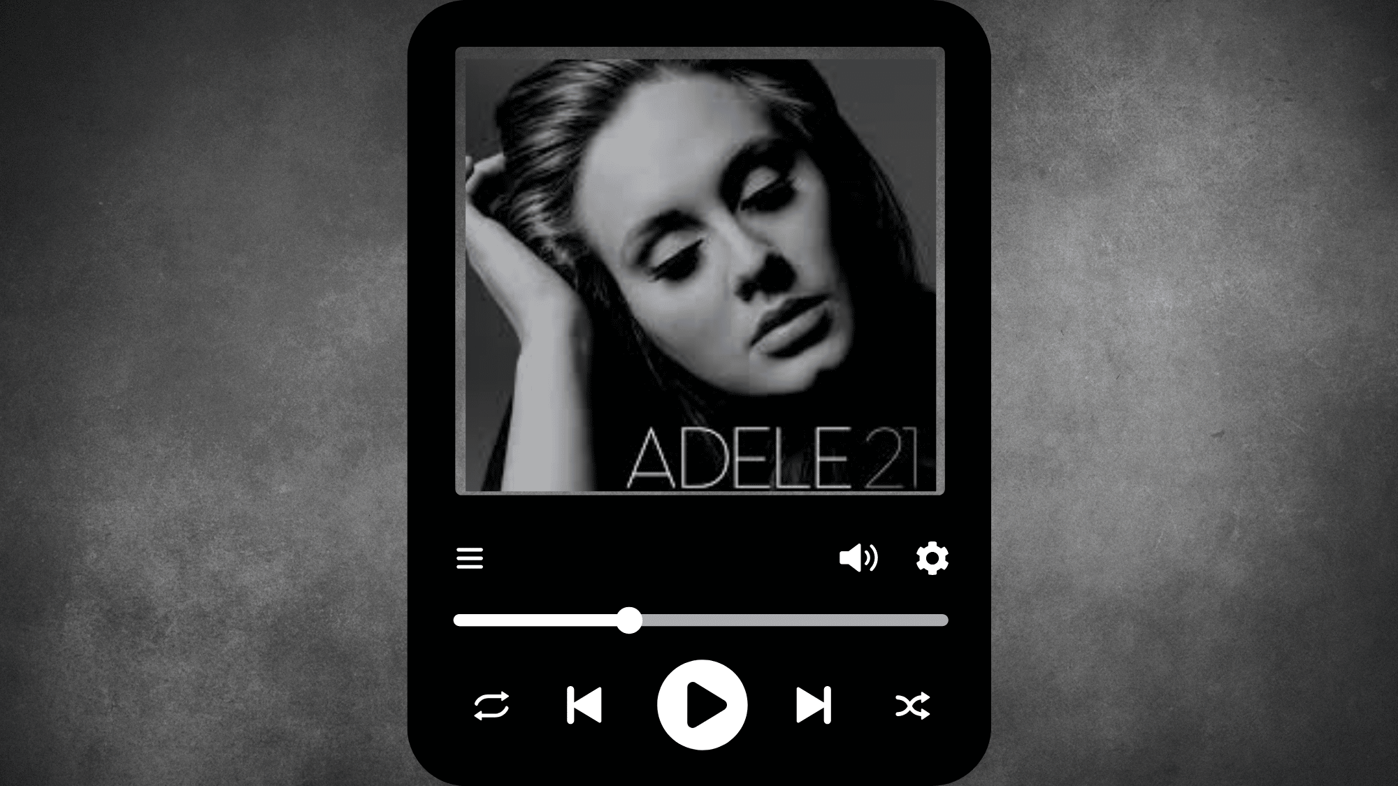 Adele portrait from the award-winning 21 album cover.