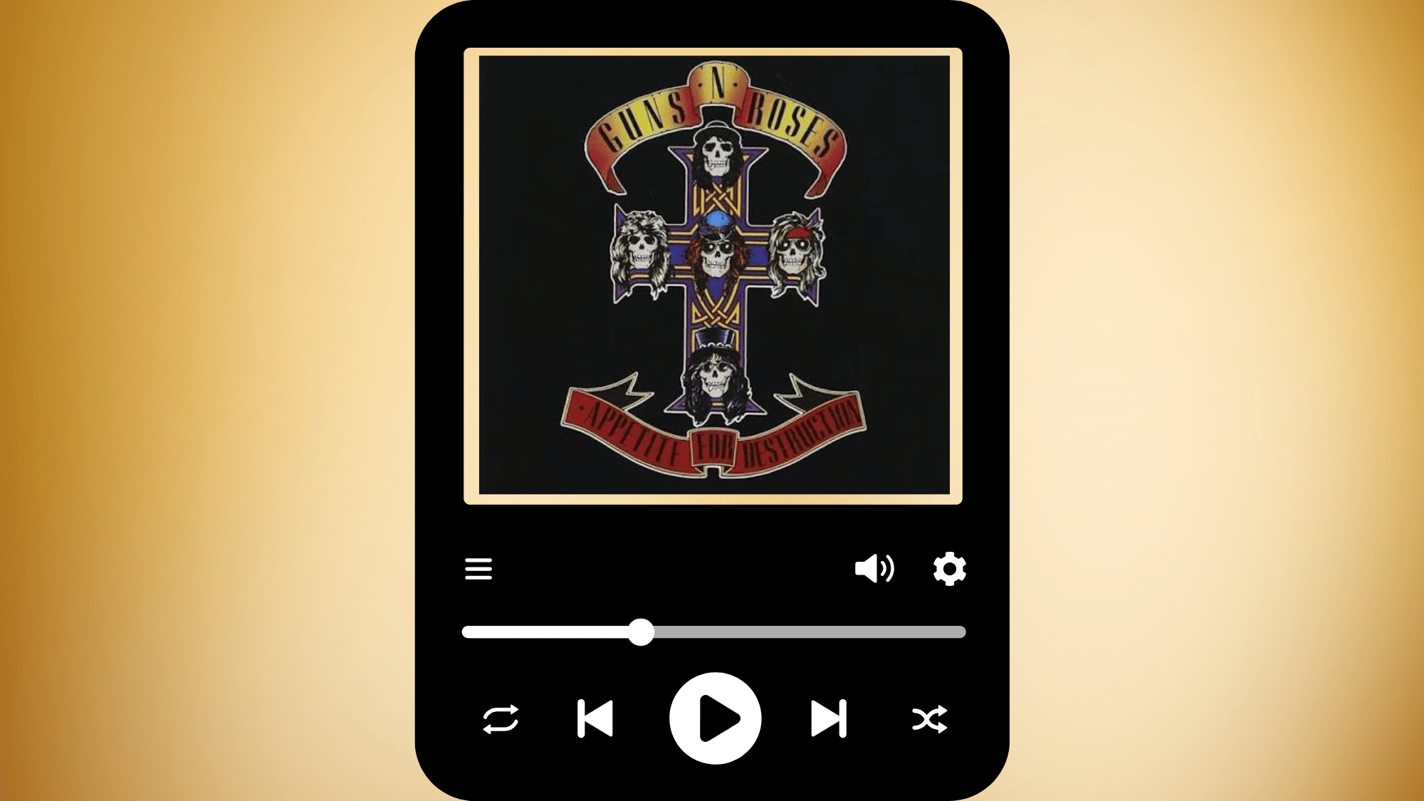 Guns N' Roses Appetite for Destruction album cover artwork.