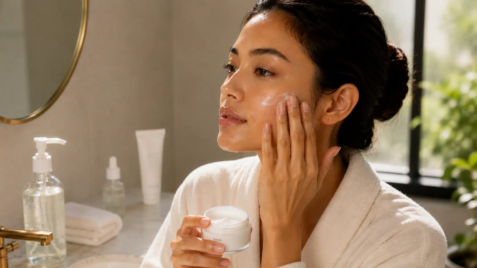 applying moisturizer to support the skin barrier