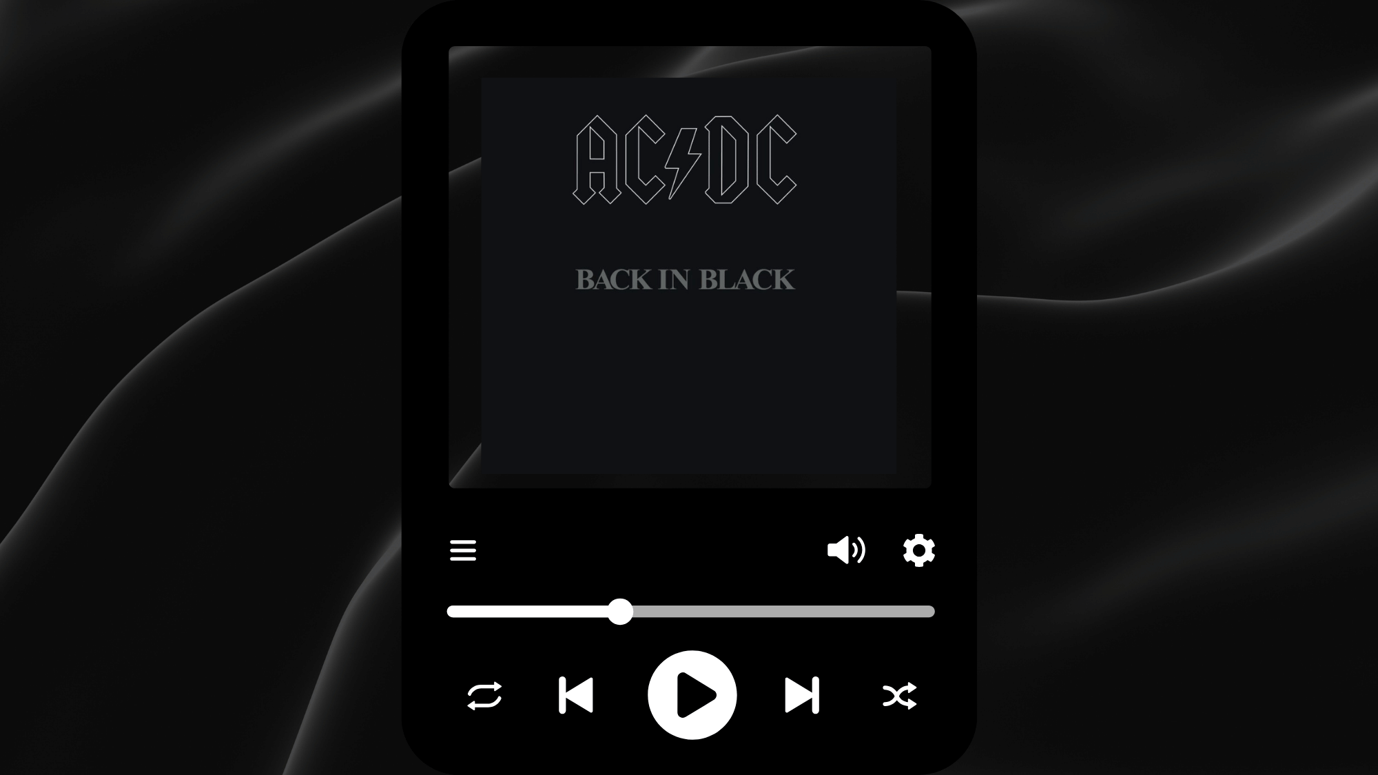 AC/DC Back in Black album cover representing one of the highest-selling rock albums.
