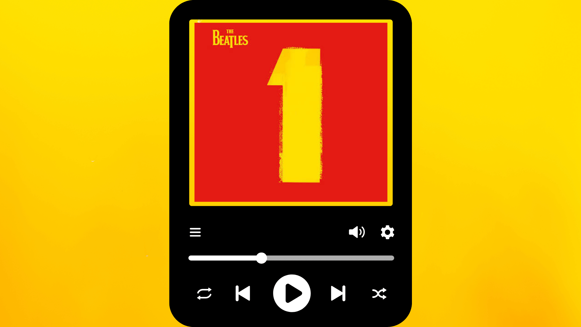 The Beatles 1 compilation album cover with bold yellow numeral design.