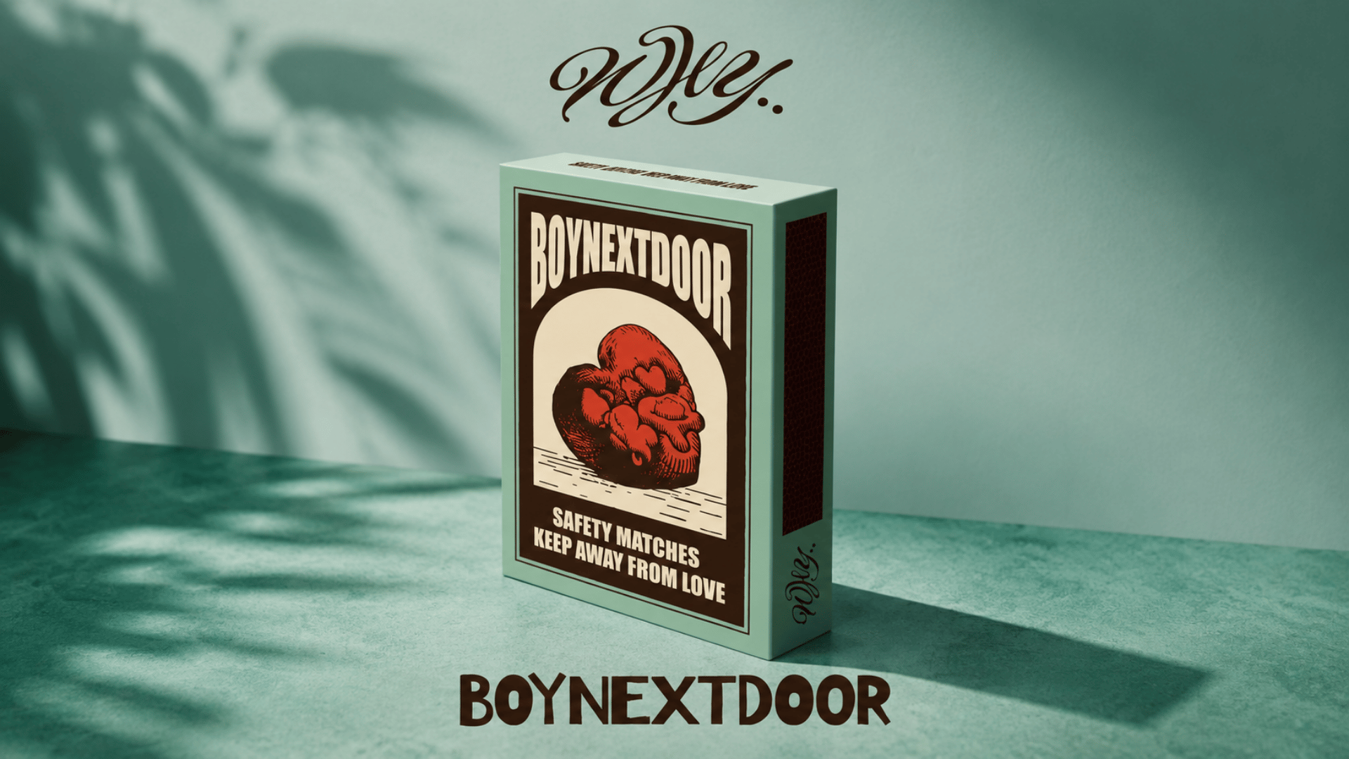 BOYNEXTDOOR WHY album artwork shown as a mint matchbox