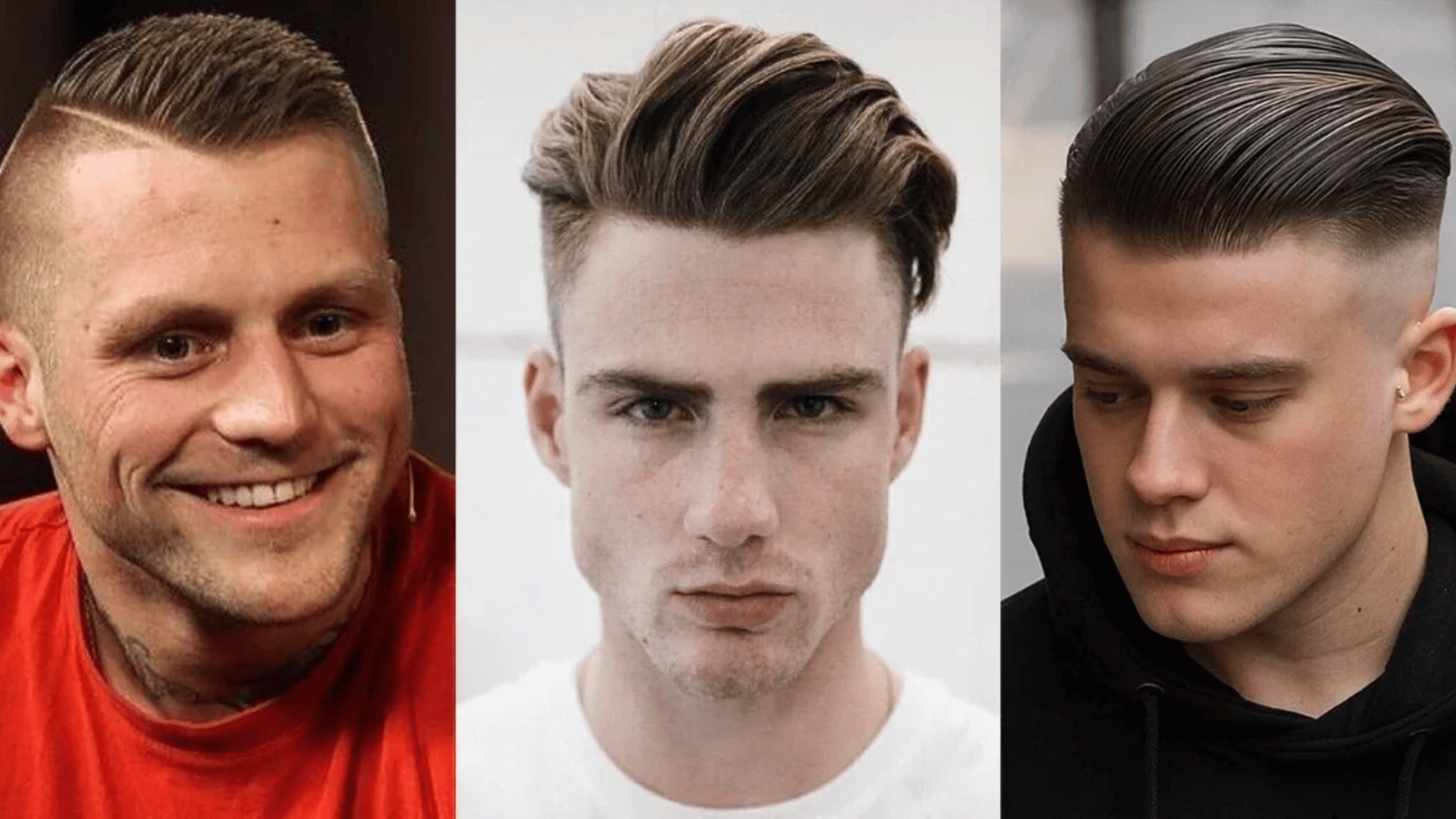 collage of comb over haircut