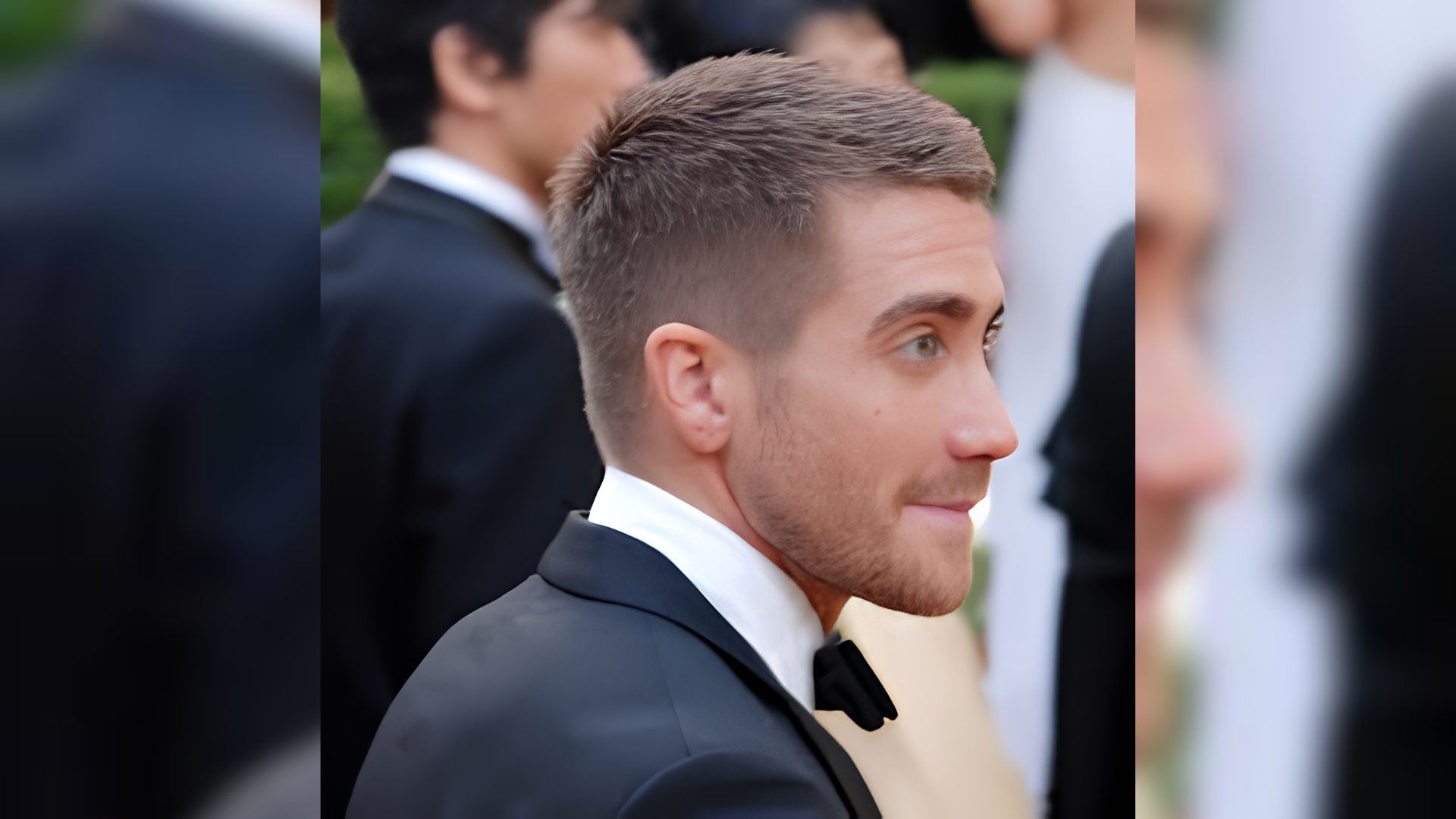 sideways camera angle of crew cut