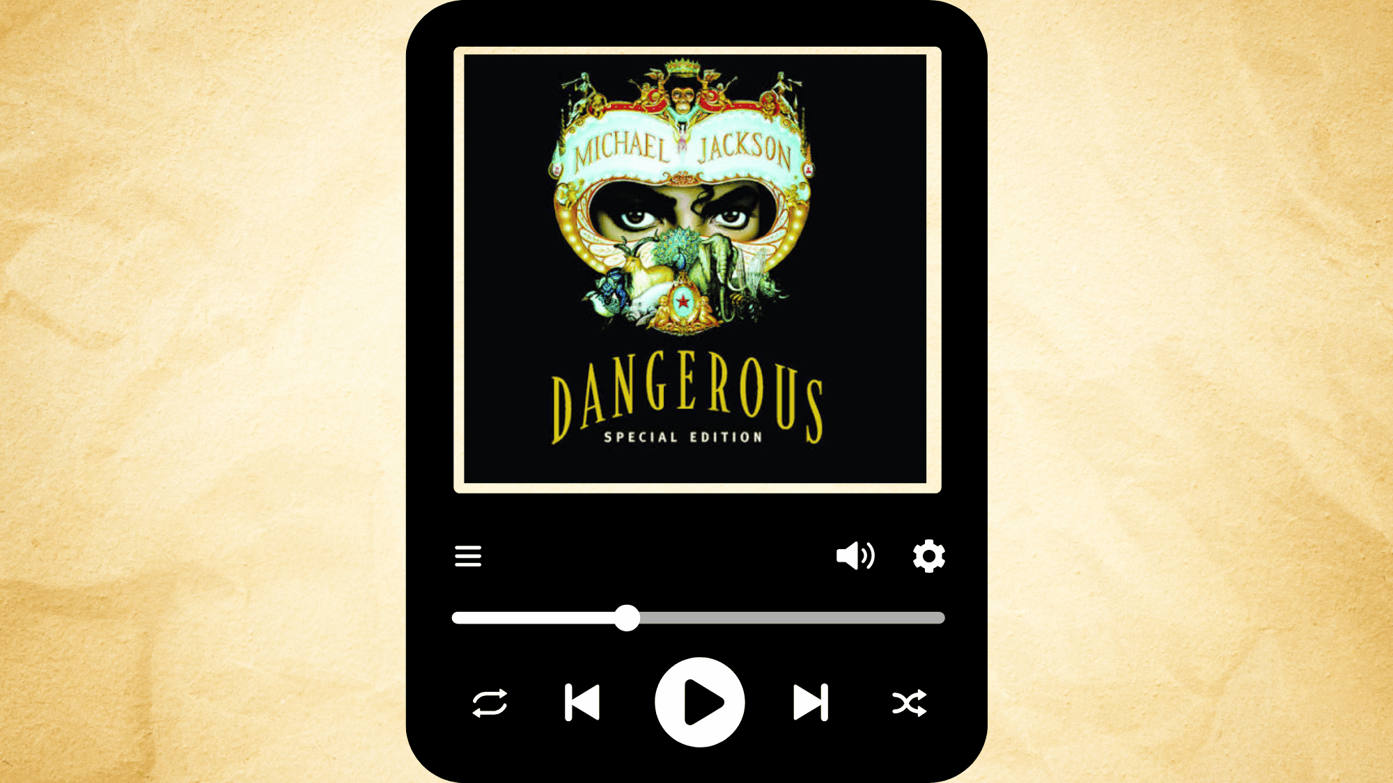 Michael Jackson Dangerous album artwork filled with detailed symbolic illustrations.