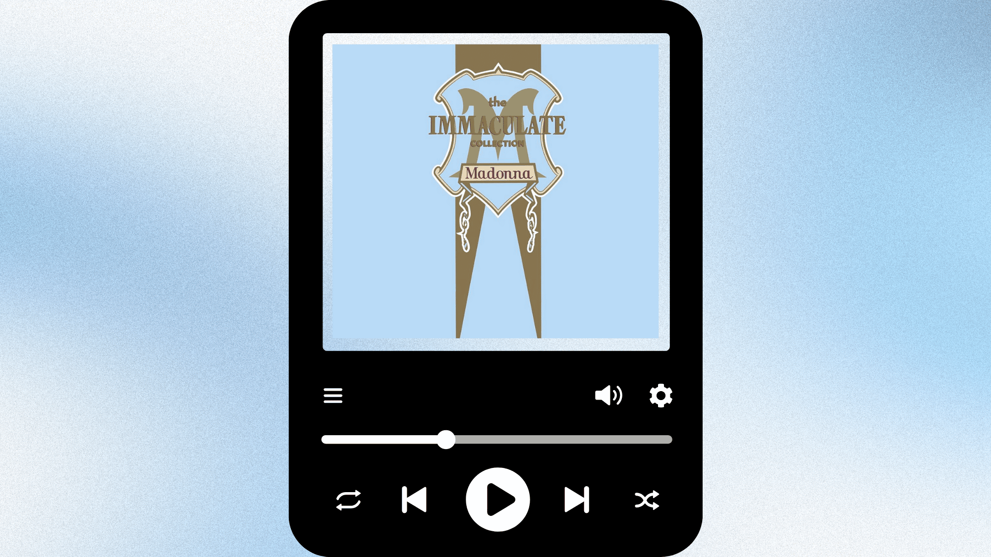 Madonna featured on The Immaculate Collection greatest hits album cover.