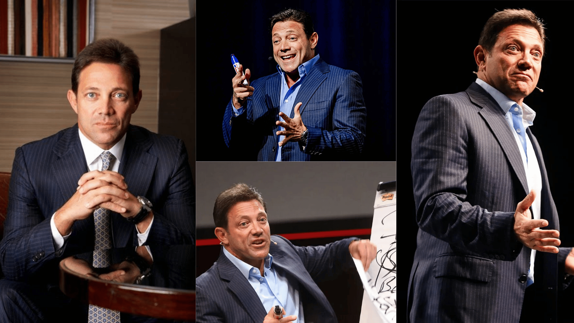 man speaking and presenting at several professional business events