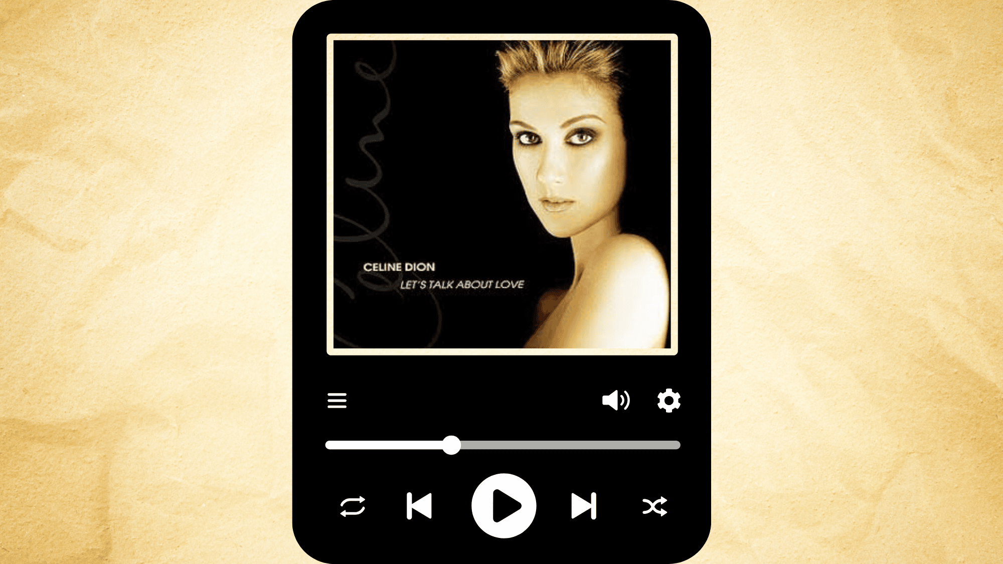 Celine Dion featured on the Let's Talk About Love album cover.