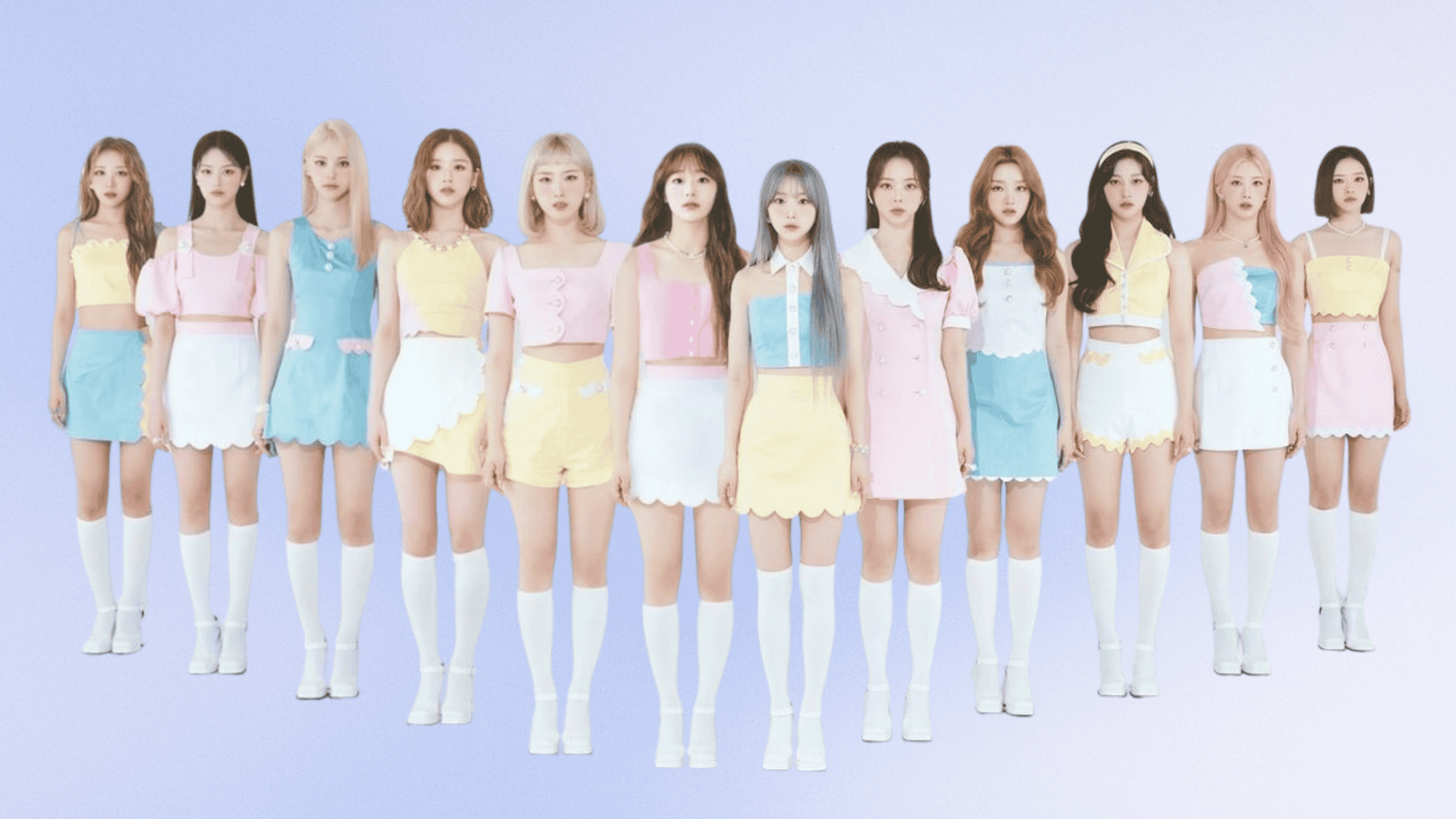 LOONA members shown as a 12-member K-pop girl group