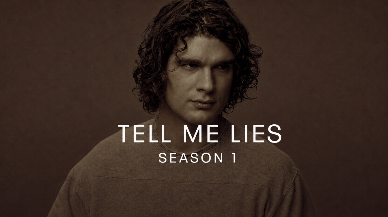 Stephen DeMarco in Tell Me Lies Season 1 promotional image with blue background