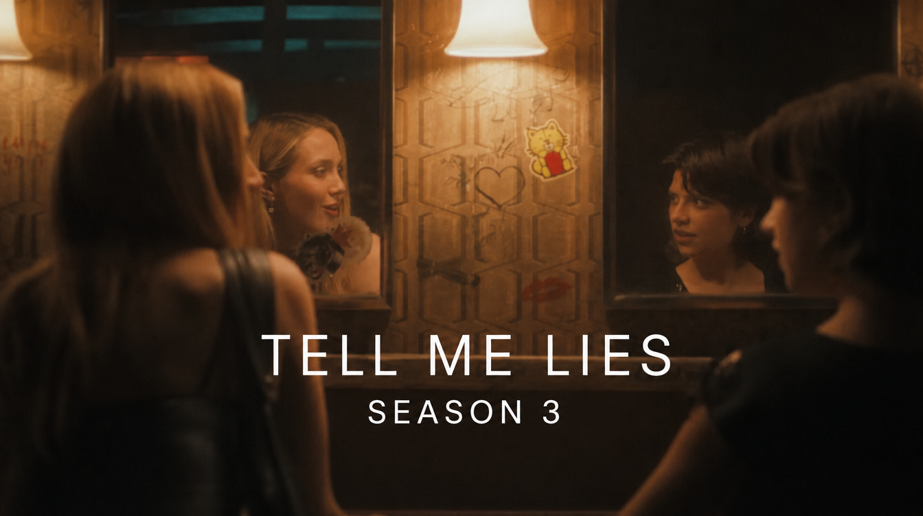 Lucy and Pippa face each other in Tell Me Lies Season 3 promotional image.