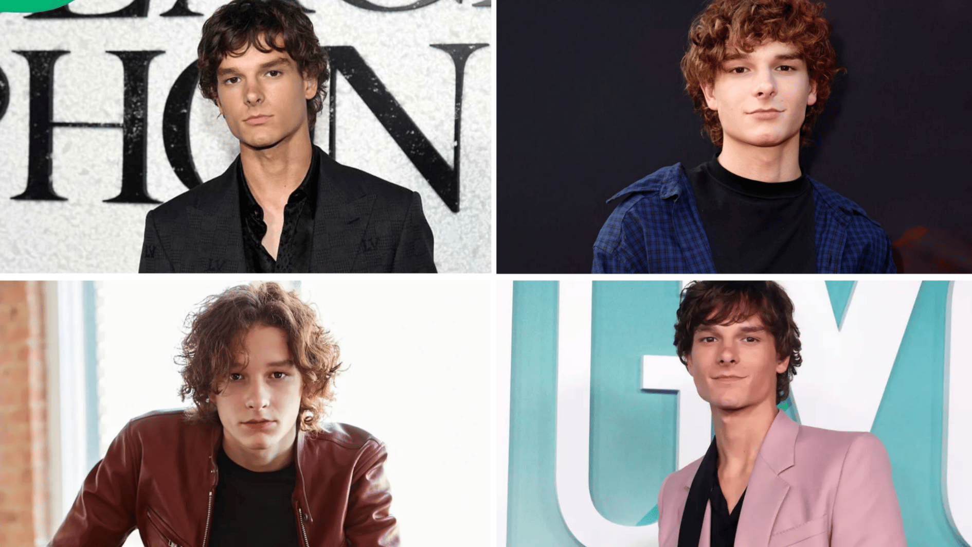 mason thames collage showing the young actor in different public appearances and professional photoshoot settings