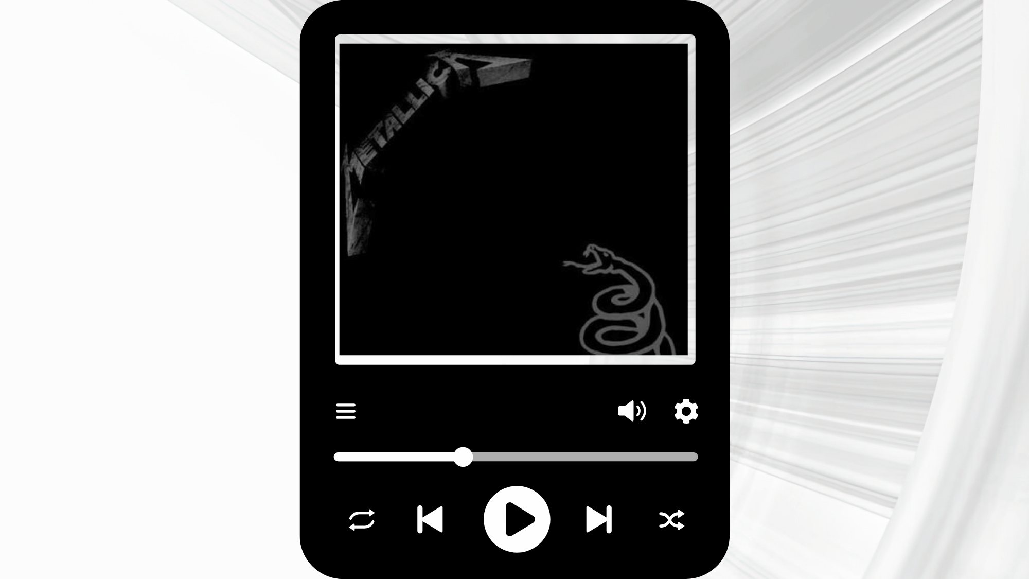 Minimalist black cover of Metallica's self-titled Black Album.