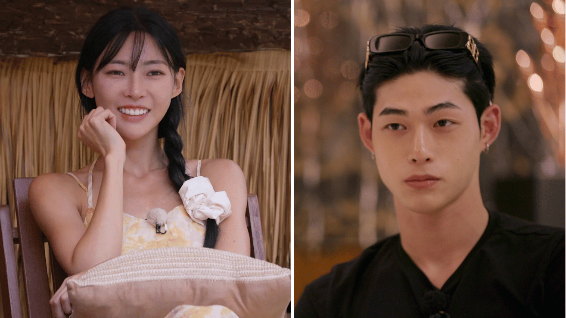 kim min-gee and song seung-il during a heartfelt conversation in singles inferno season 5