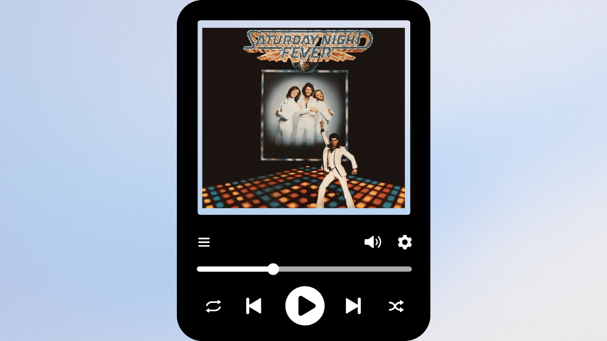 Saturday Night Fever soundtrack cover inspired by the classic disco film.