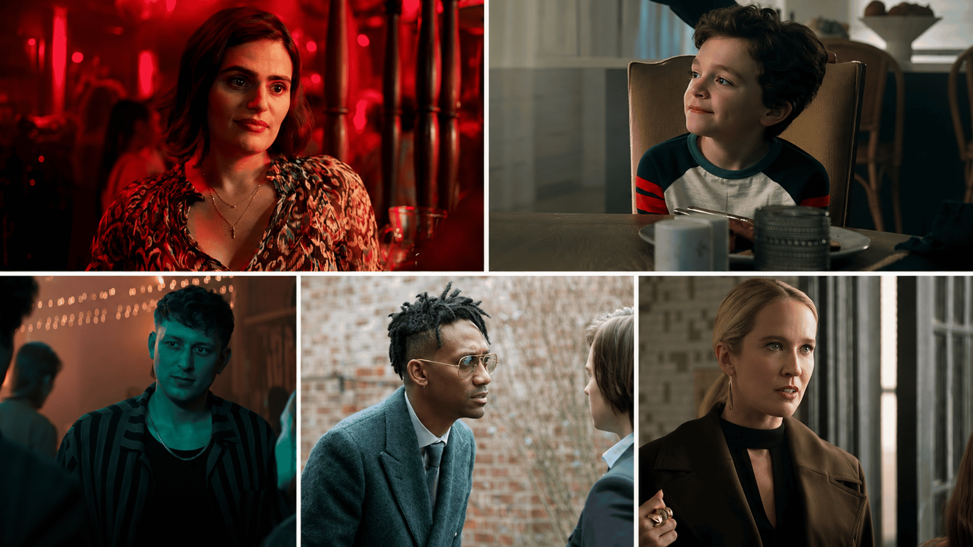 Five You cast members shown in a cinematic multi-panel collage