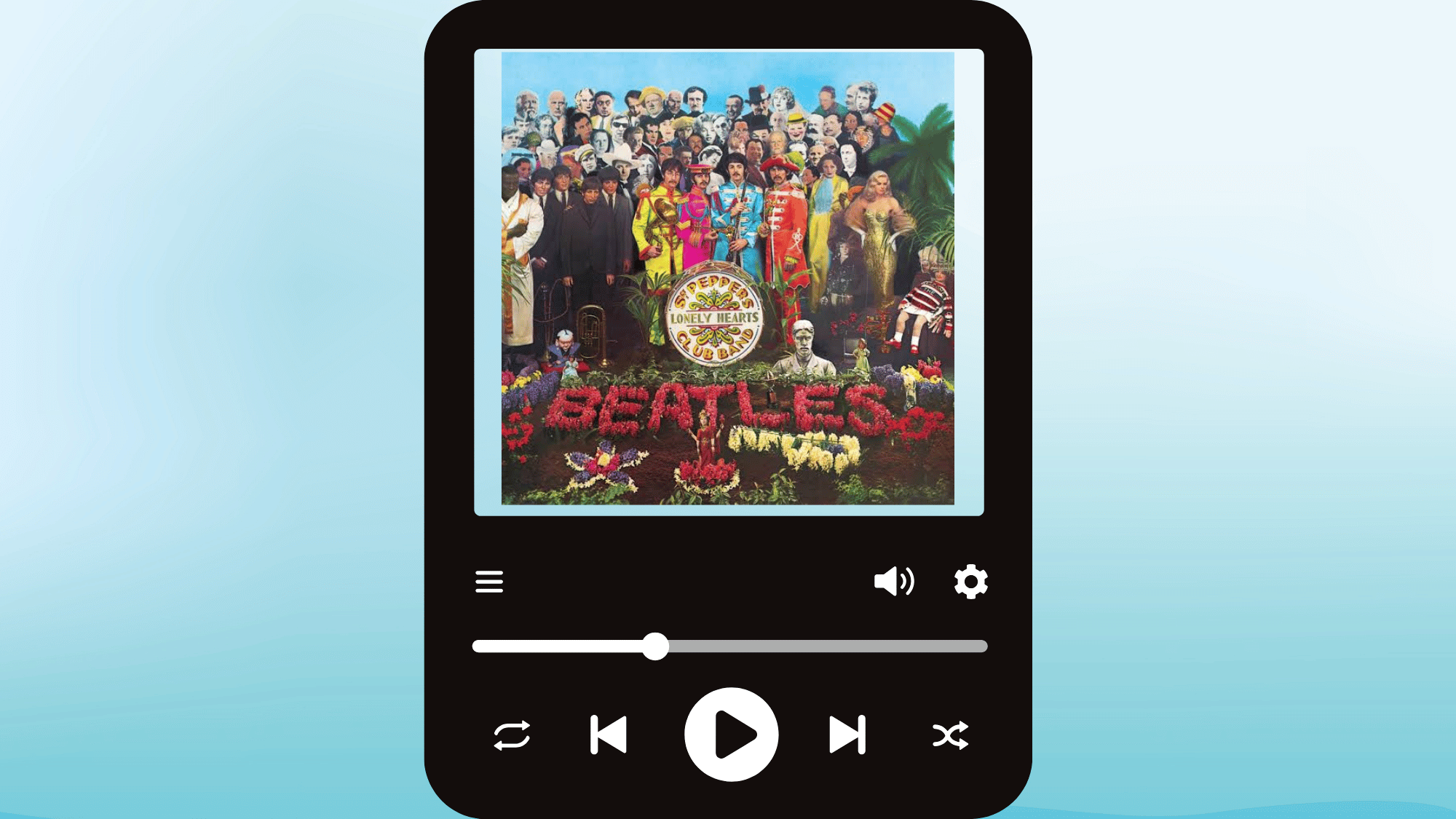 Colorful Sgt. Pepper's Lonely Hearts Club Band album cover by The Beatles.