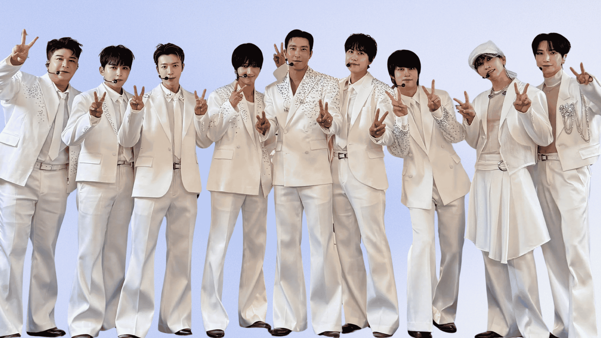 Super Junior members from a famous large K-pop boy group