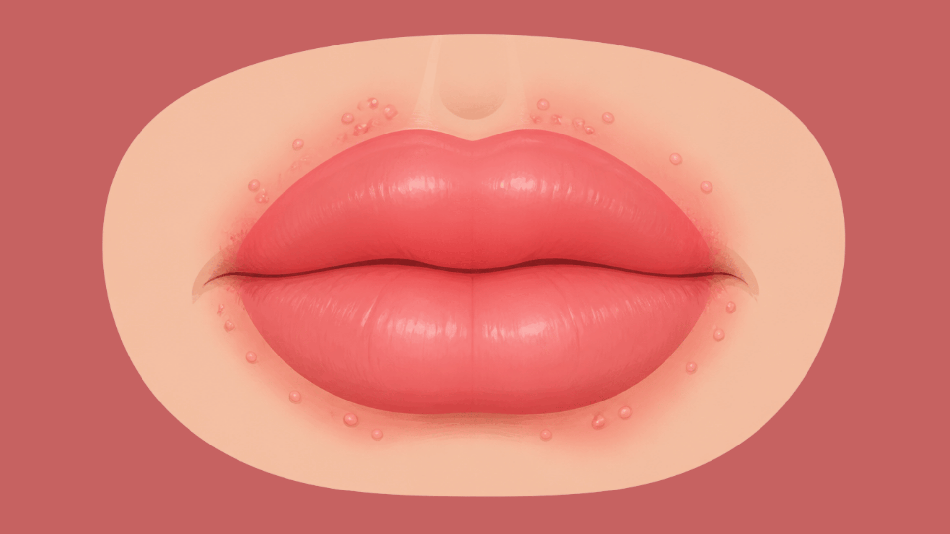 swollen red lips caused by an allergic reaction