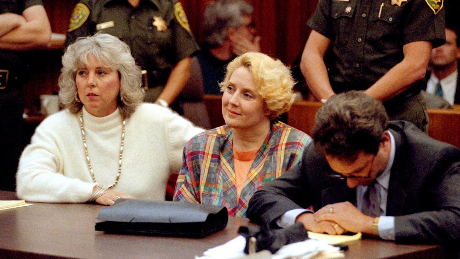 betty broderick sitting in civil court iwith her attorney