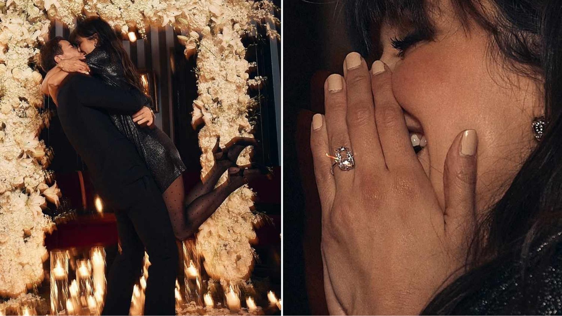 close-up of Nina Dobrev and Shaun White during their engagement period,