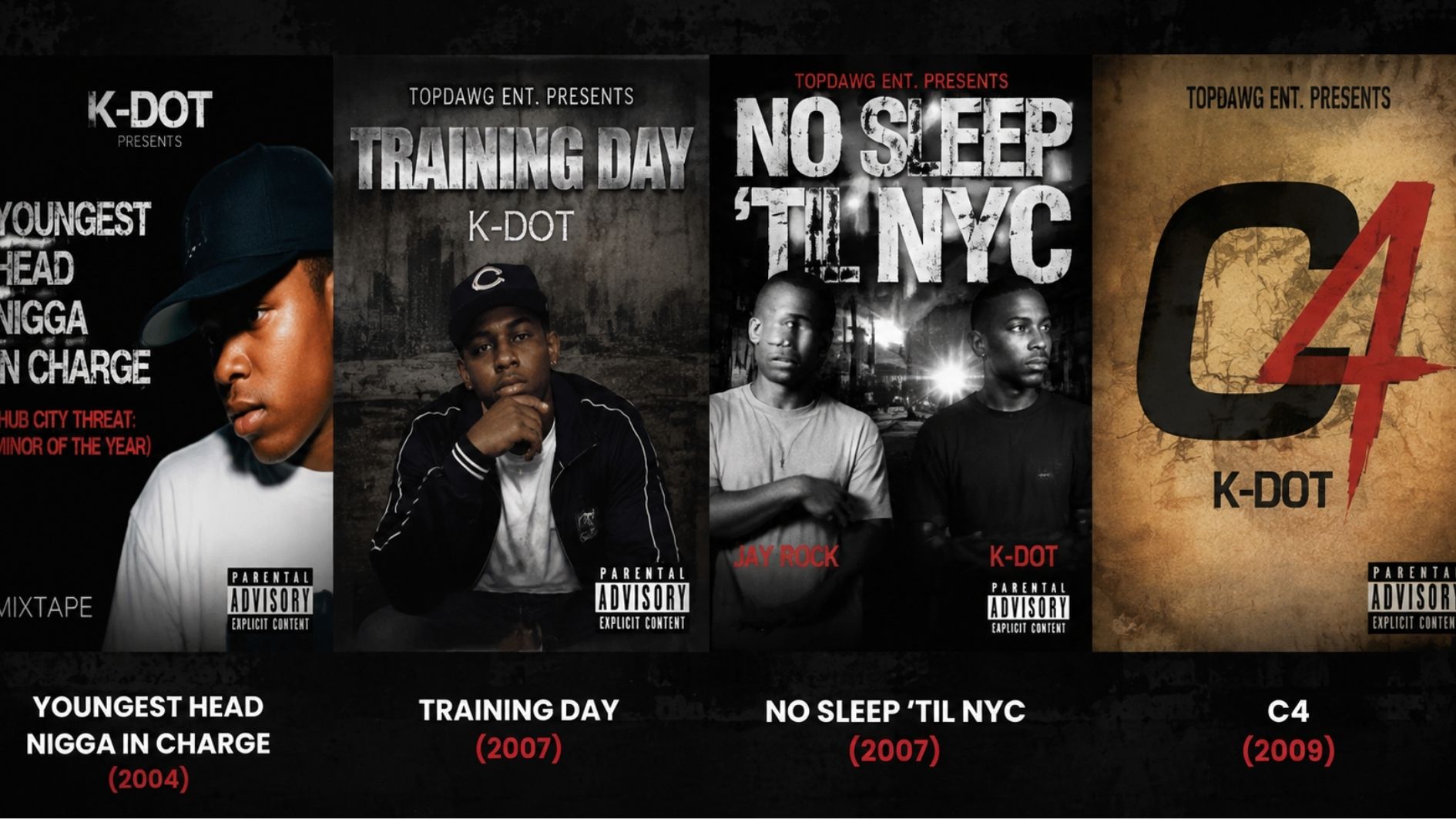 collage of kenrick lamar's early mixtapes