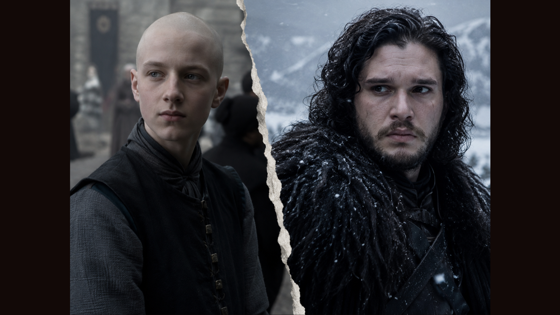 side by side comparison of aegon v and jon snow