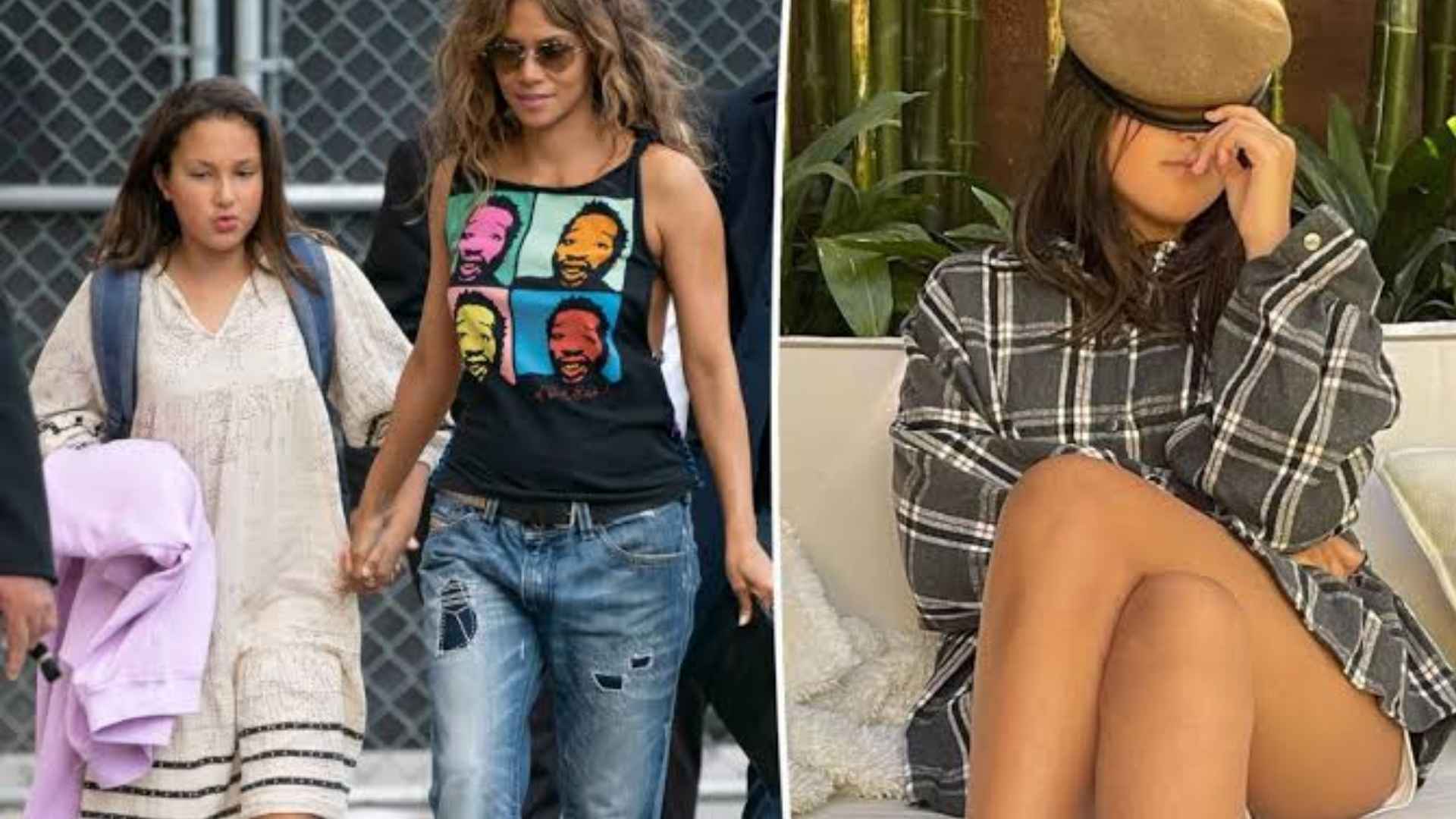 Halle Berry holds hands with daughter Nahla, alongside a solo photo of Nahla later